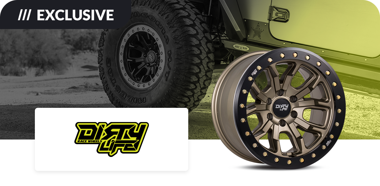 Get $140 back when you purchase a set of four (4) select Dirty Life wheels